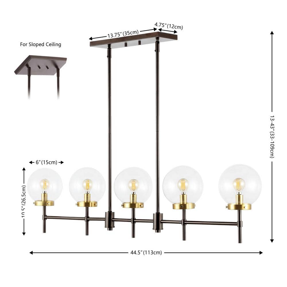 Mylah 5-Light Oil Rubbed Bronze Glass Globe Pendant