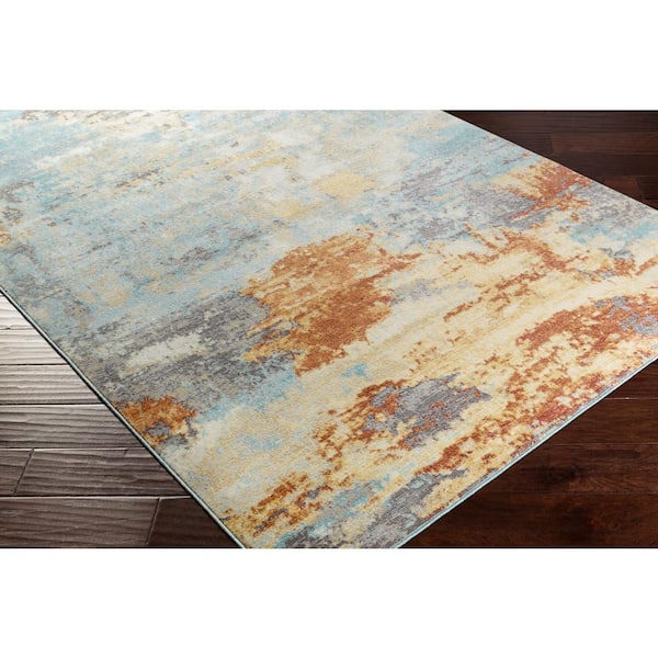 Spiro Burnt Orange 8 ft. 10 in. x 12 ft. Abstract Indoor/Outdoor Patio Area Rug