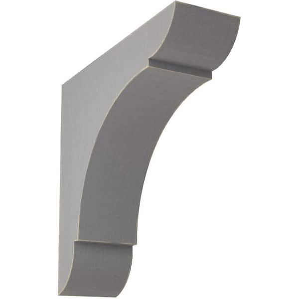 Ekena Millwork 1-3/4 in. x 6 in. x 6 in. Pebble Grey Small Olympic Wood Vintage Decor Bracket