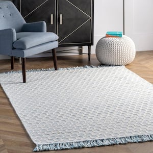 BeeHive Tassel Baby Blue 9 ft. x 12 ft. Indoor Area Rug