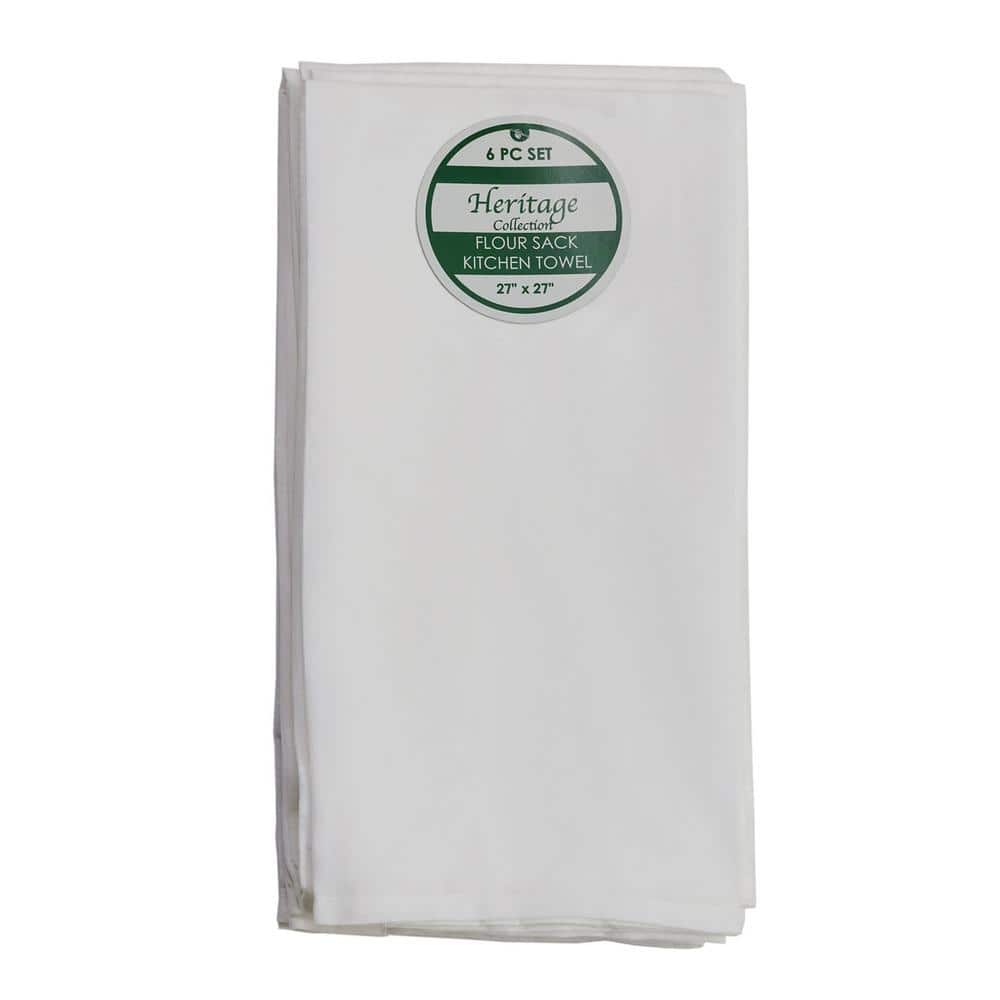 Snow White Cotton Flour Sack Kitchen Towel Set