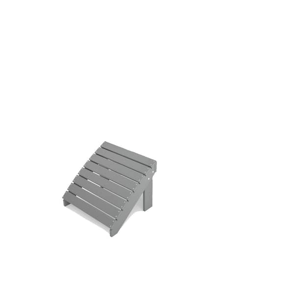 Frog Furnishings Plastic Outdoor Ottoman Adirondack Gray Recycled
