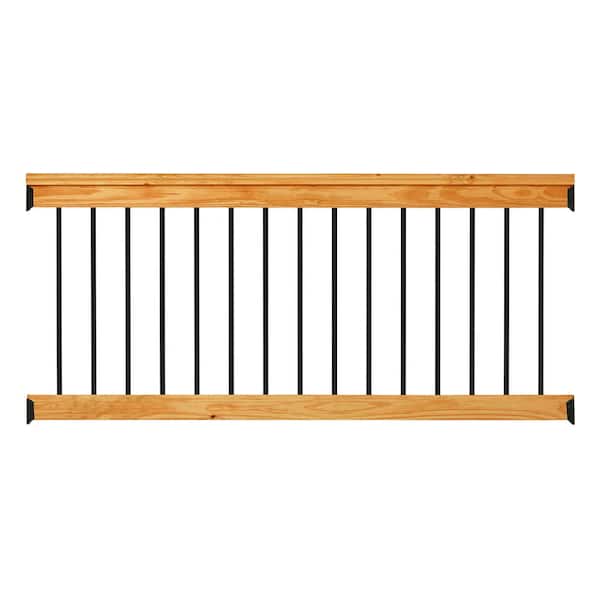 ProWood Western Red Cedar 6 ft. Railing Kit with Black Aluminum Balusters