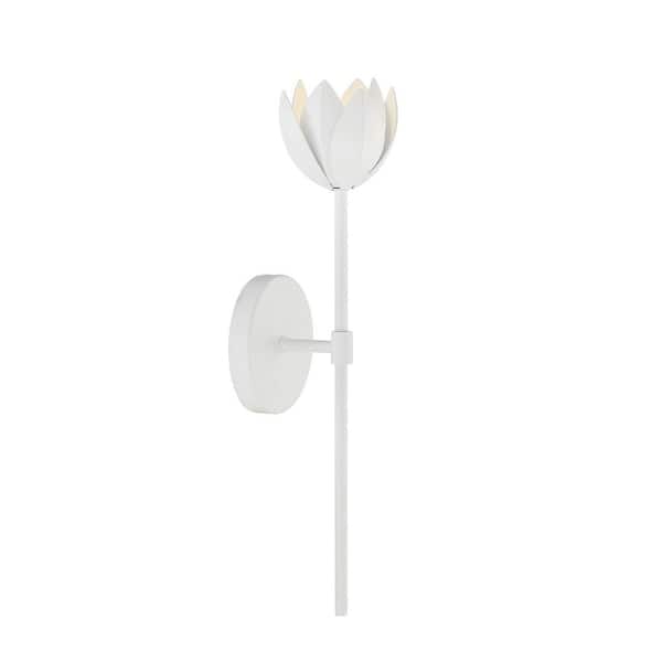 TUXEDO PARK LIGHTING 1-Light White Wall Sconce with Integrated LED