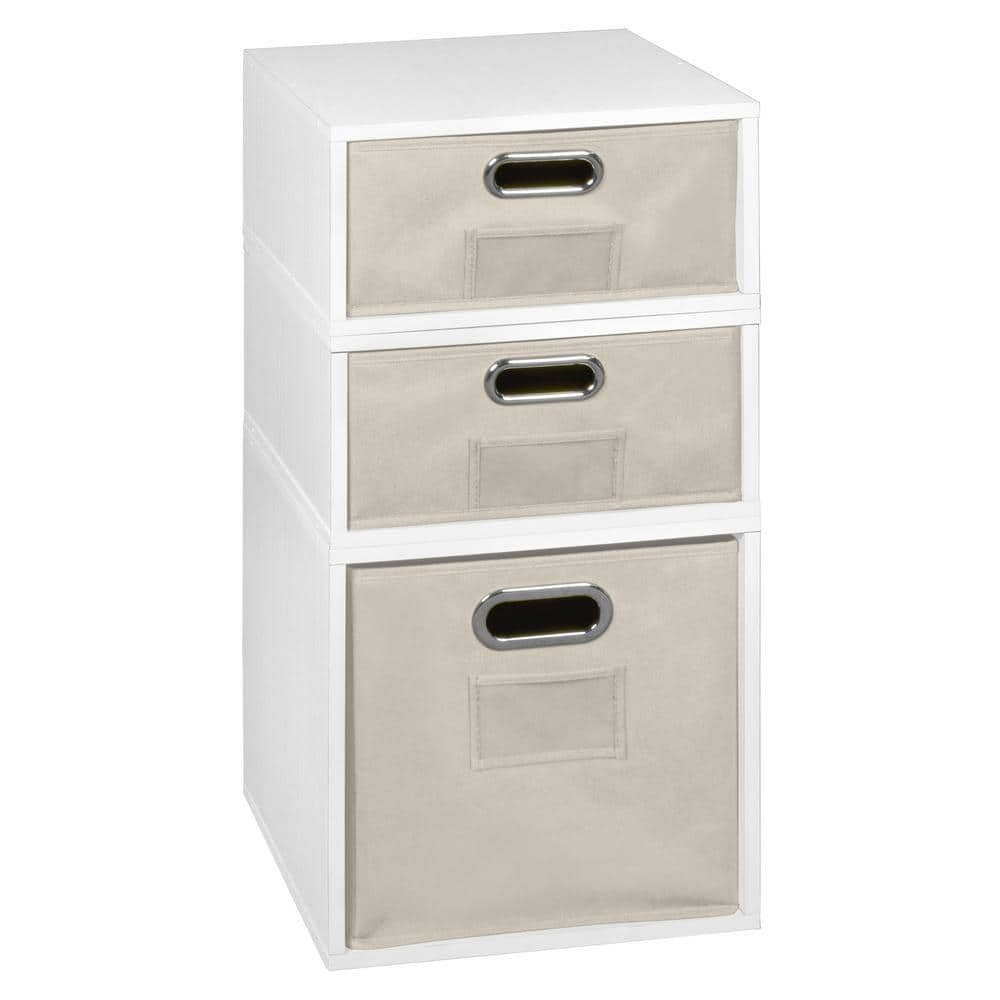 26 in. H x 13 in. W x 13 in. D Wood 3- Cube Organizer