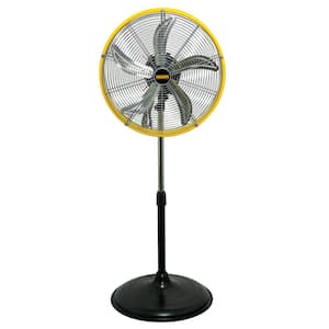 20 in. 3 Speeds High Velocity Pedestal Oscillating Fan in Yellow with Powerful 1/5 HP Motor