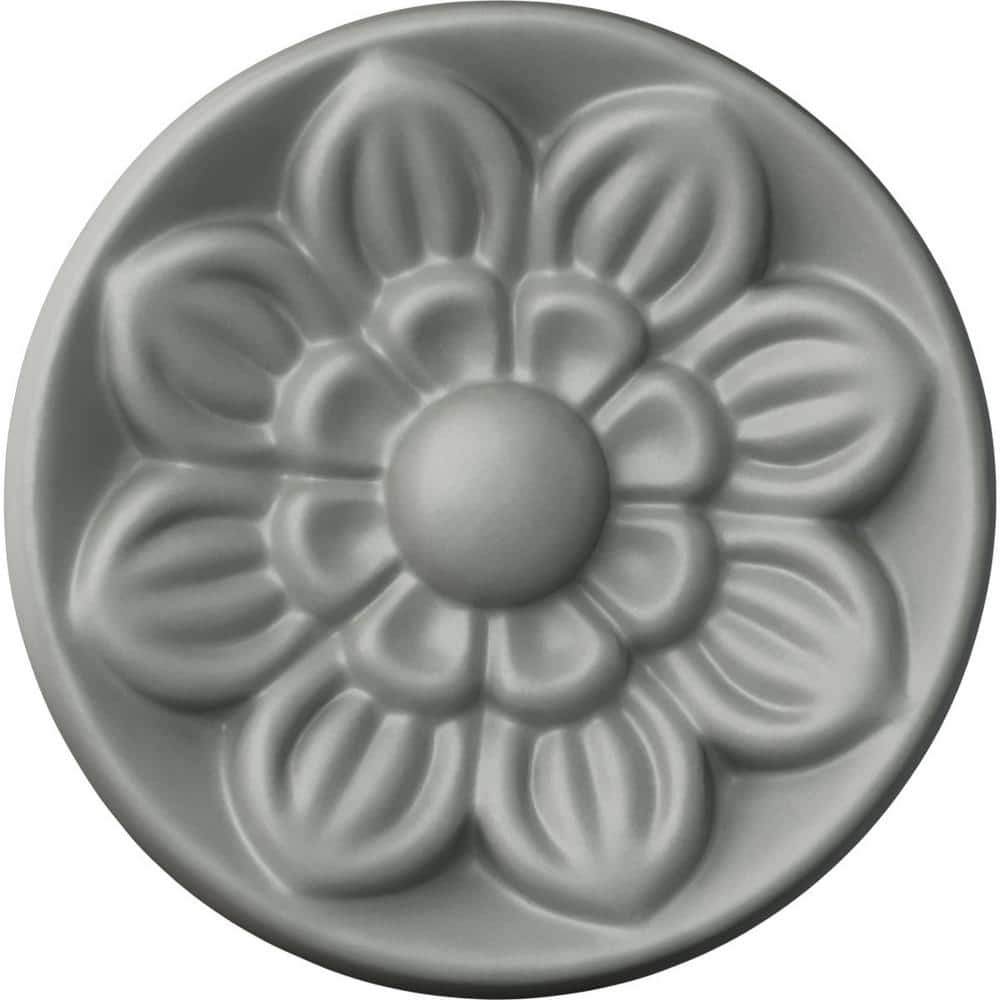 White Urethane Flower Rosette Applique 3.875''