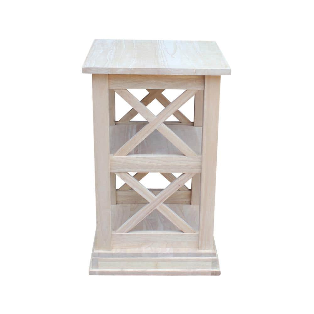 White Rubberwood Classic Accent Table with Shelves