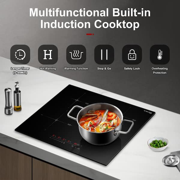 True Induction True Induction TI-3B 24 in. Triple Element Black Induction  Glass-Ceramic Cooktop 3300W 858UL Certified TI-3B - The Home Depot