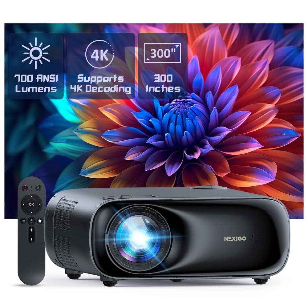 1920 x 1080 Native 1080P, 4k Supported Projector with 700 Lumens with WiFi 