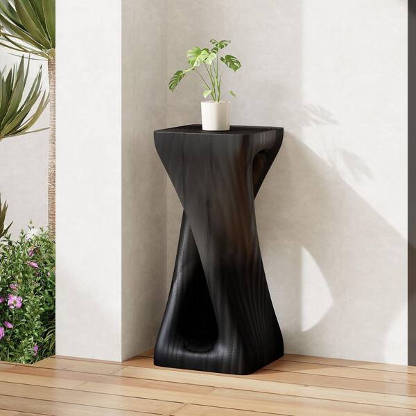 Outdoor Black Magnesium Oxide Side Table BFDATENUM727 - The Home Depot