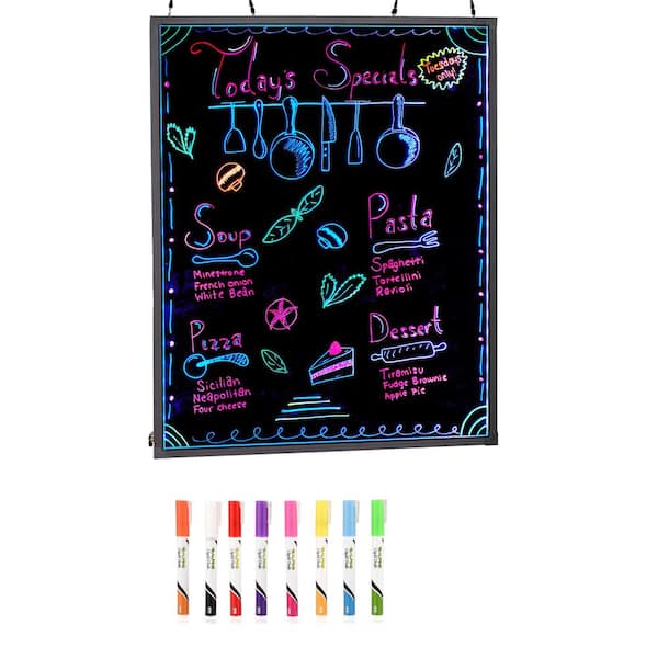 Alpine Industries 32 in. x 40 in. LED Illuminated Hanging Message Writing Board