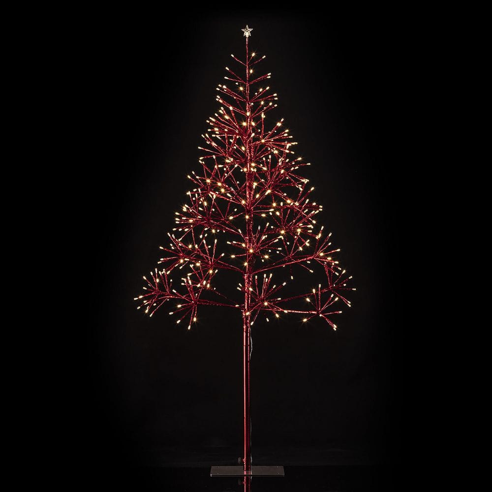 Alpine Red 53" Outdoor Christmas Tree with LED Lights