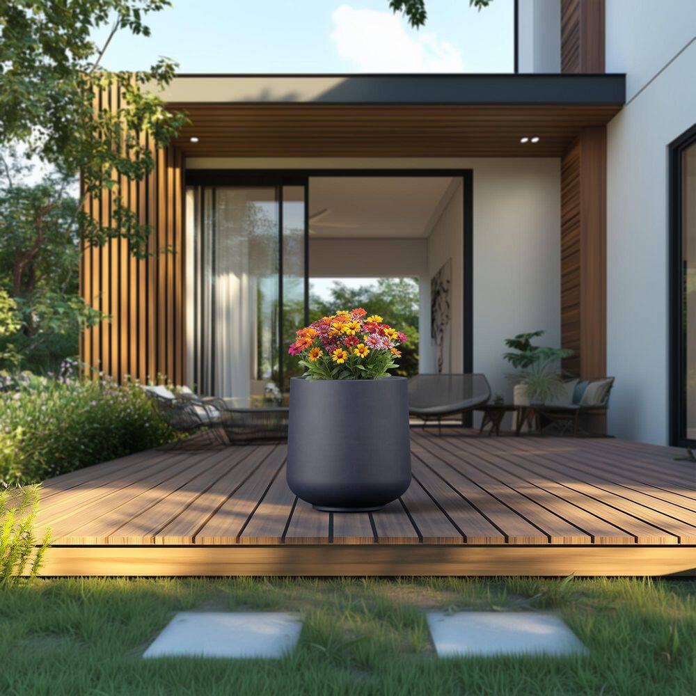 17 in. Large Granite Gray(Enhanced Core) Concrete Round Planter / Pot with Drainage Holes price history on PriceWatchPro