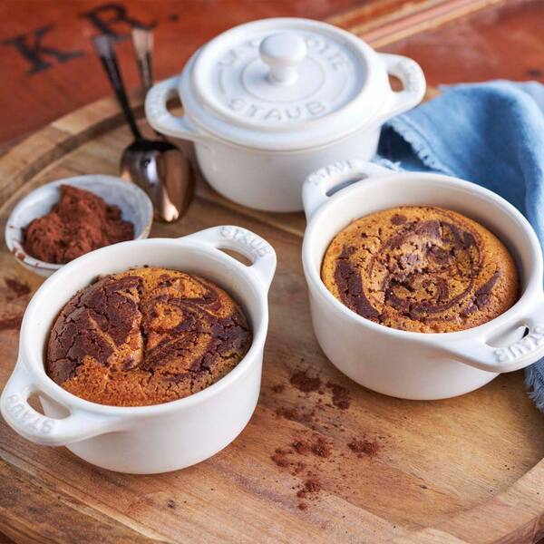 staub Ceramic 3-Piece Mini Round Cocotte Set - White 1015095 - The