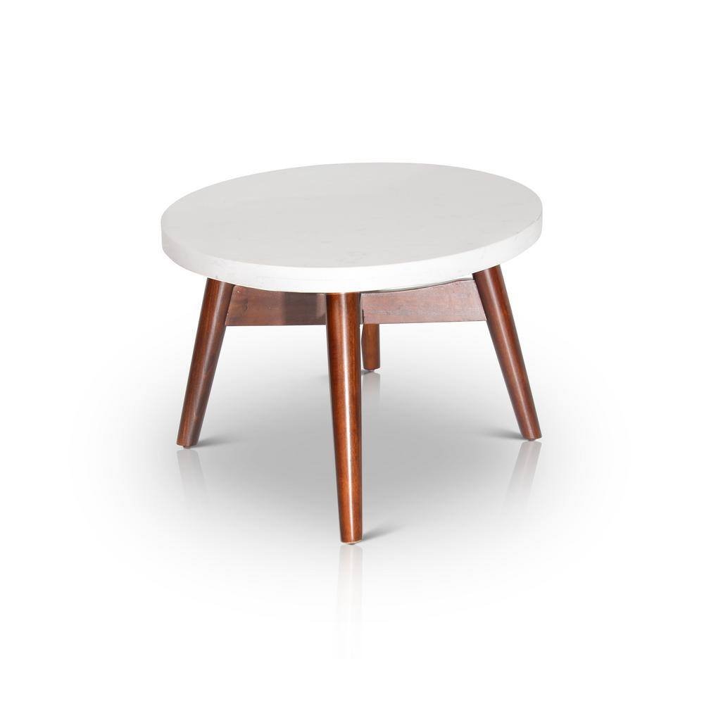 Serena 48" Brown and White Oval Wood Cocktail Table