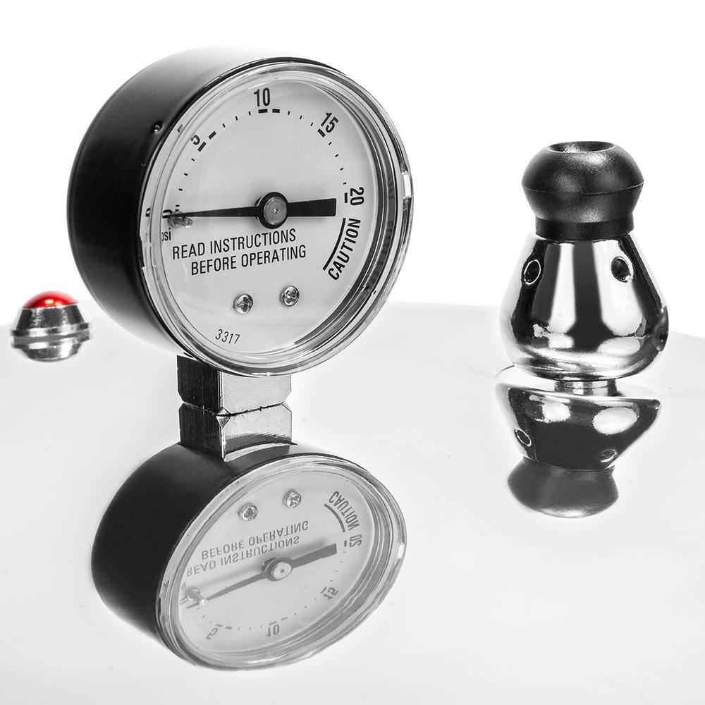 22 Qt. Silver Aluminum Pressure Cooker with Built-in Dial Gauge