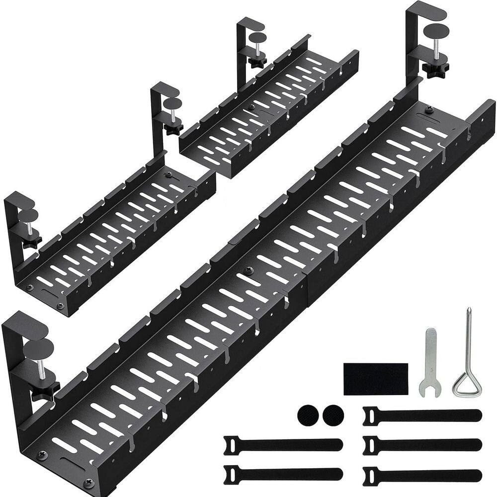Yichuhaoxi No Drill Extendable Under Desk Cable Tray Metal Clamp ...
