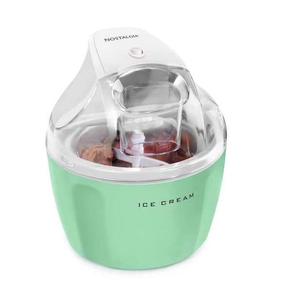 Nostalgia Electrics 2-Qt Electric Ice Cream Maker With Candy Crusher,  Aqua/Stainless Steel