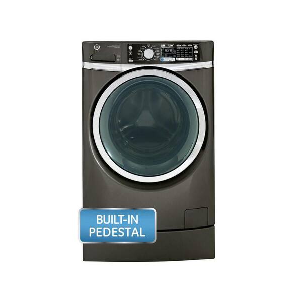 GE 4.8 DOE cu. ft. High-Efficiency Right Height Front Load Washer with Steam in Metallic Carbon, ENERGY STAR