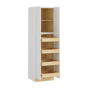 Washington Vesper White Plywood Shaker Stock Assembled Utility Kitchen Cabinet Pantry 4 -Rot 24 in. x 90 in. x 24 in.