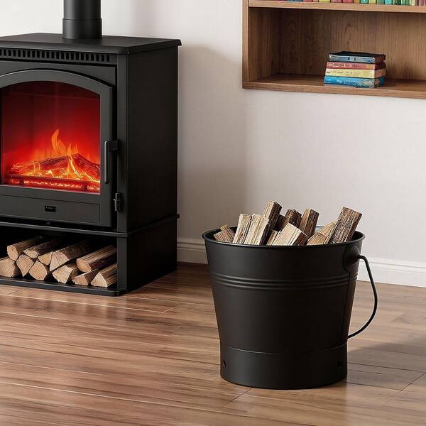 thumbnail image 2 of SEGAWE 5-Gallon Black Ash Bucket With Shovel – Sturdy Iron For Fireplaces & Wood Stoves 2 of 4