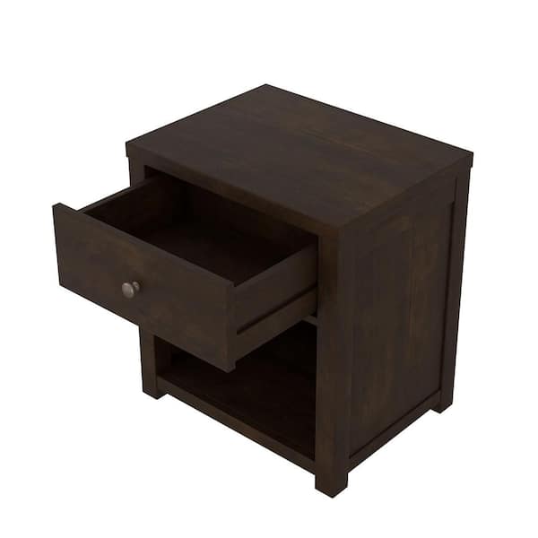 Uhrichsville 1 - Drawer Iron Nightstand Loon Peak Color: Brown