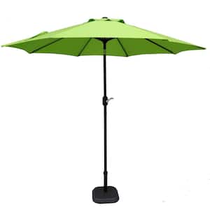 9 ft. Steel Market Patio Umbrella with Tilt in Light Green