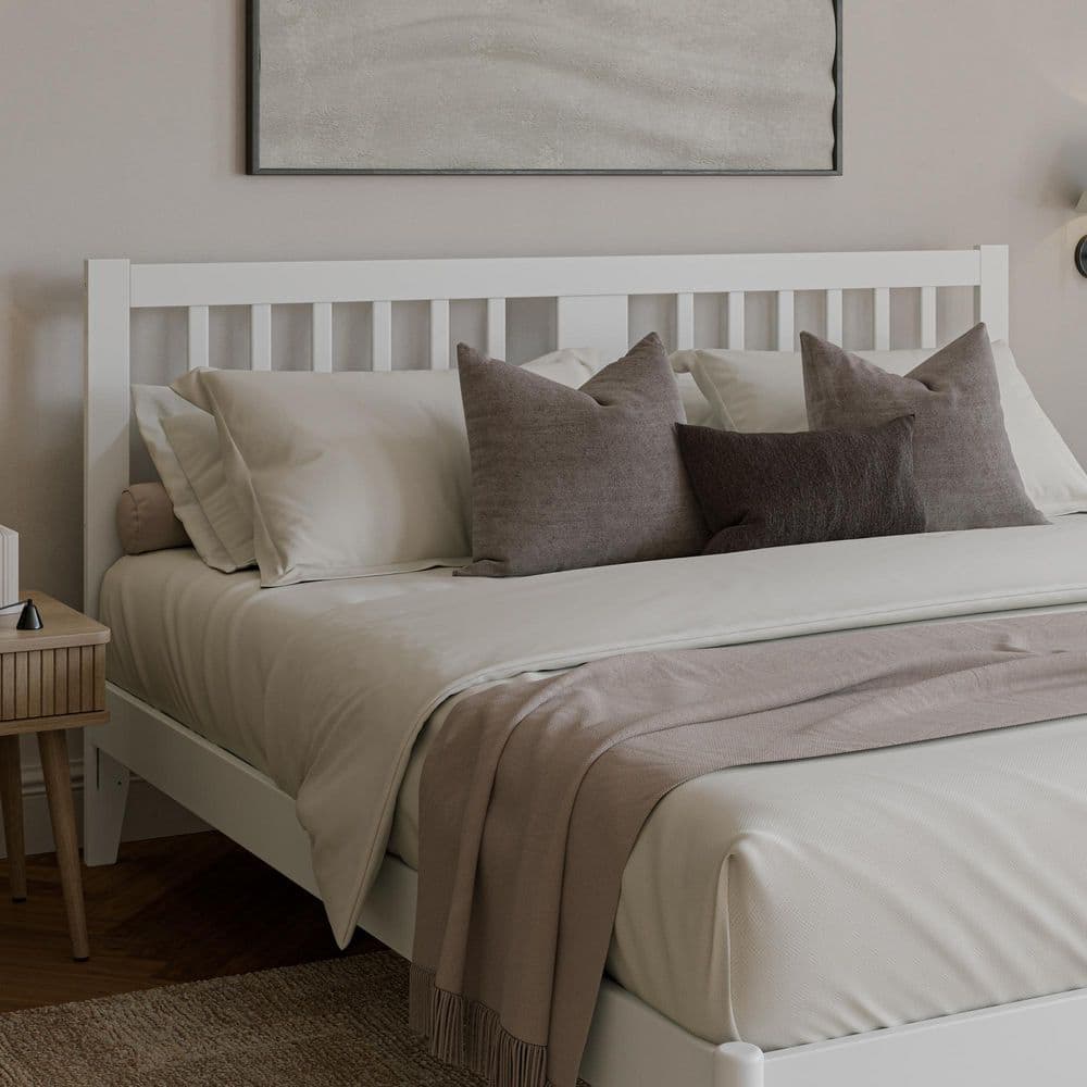 Finley White King Wood Slatted Headboard