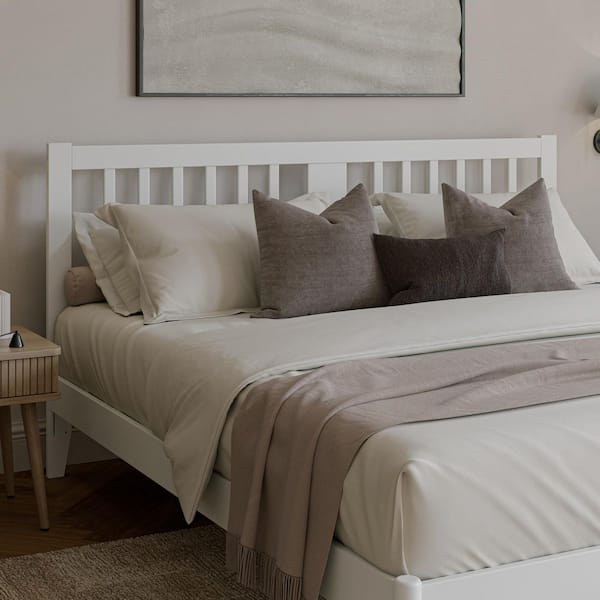 Finley White King Wood Slatted Headboard