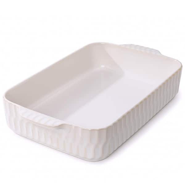 4.7 Qt. Casserole Dishes for Oven, Large Rectangular Deep Lasagna Pan with Handles, Ceramic Baking Dish for Kitchen