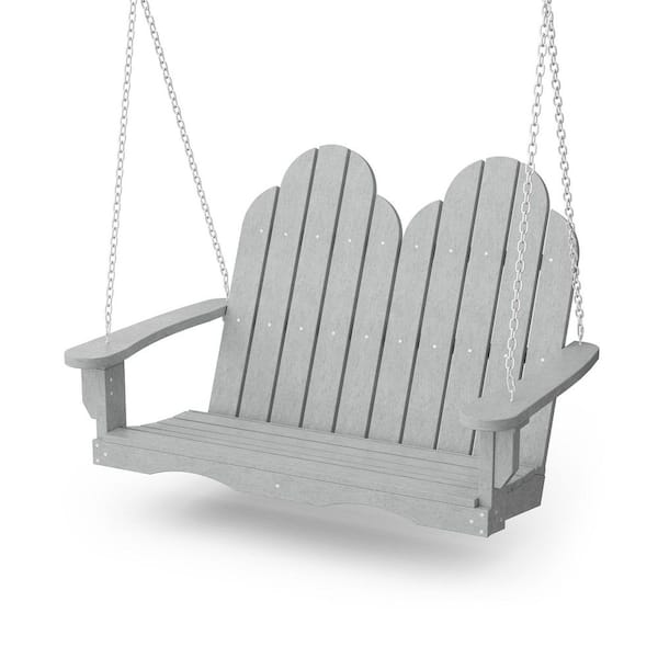 Wildridge Classic 2-Person Light Gray Plastic Adirondack Porch Swing
