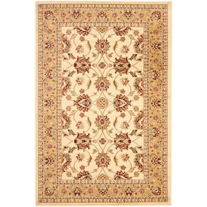 Lyndhurst Ivory/Beige Doormat 3 ft. x 5 ft. Border Area Rug