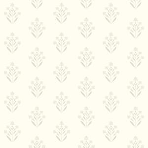 Kova Floral Crest White Prepasted Non Woven Wallpaper Sample