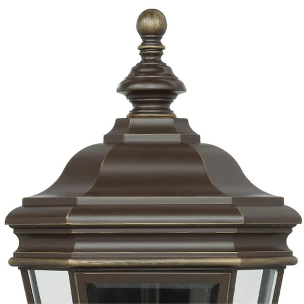 Progress Lighting Crawford Collection 4-Light Oil Rubbed Bronze Clear  Beveled Glass New Traditional Outdoor Post Lantern Light P5474-108 - The  Home Depot