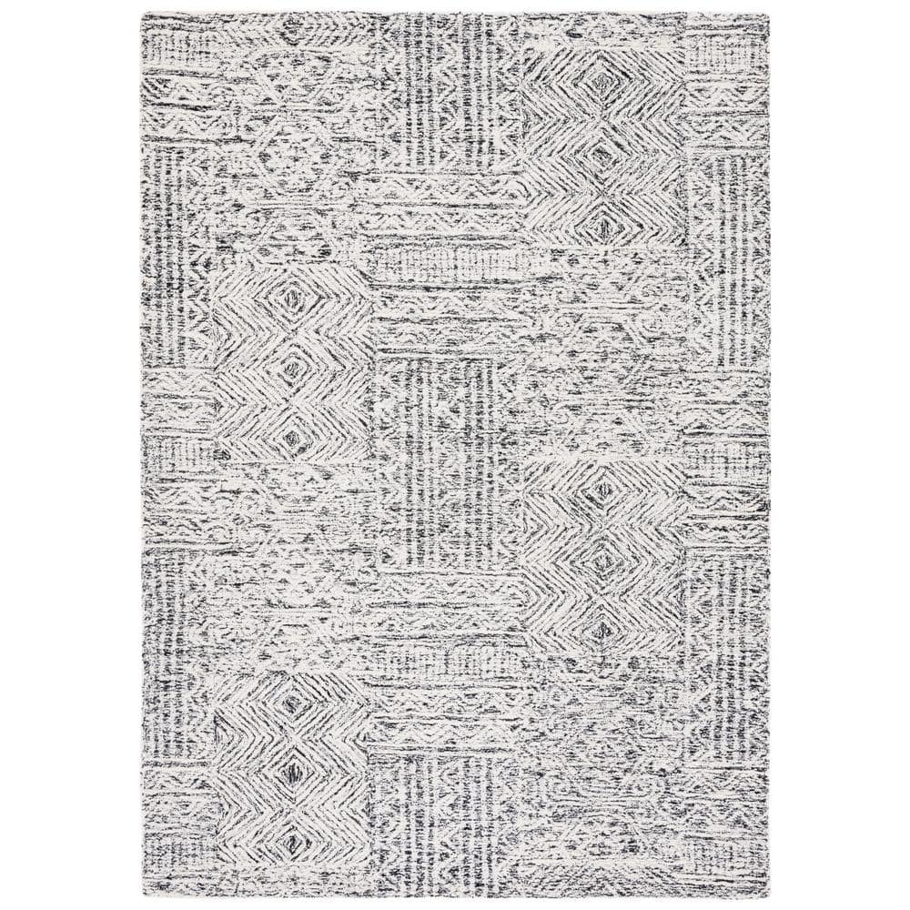 Ivory Abstract Wool 8' x 10' Hand-Tufted Area Rug