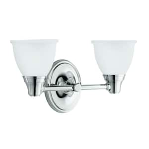 Forte Transitional 2-Light Polished Chrome Wall Sconce