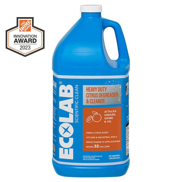 ECOLAB 1 Gal. Heavy-Duty Non Toxic Citrus Degreaser Concentrate Cleaner, Attacks Grease and Grime