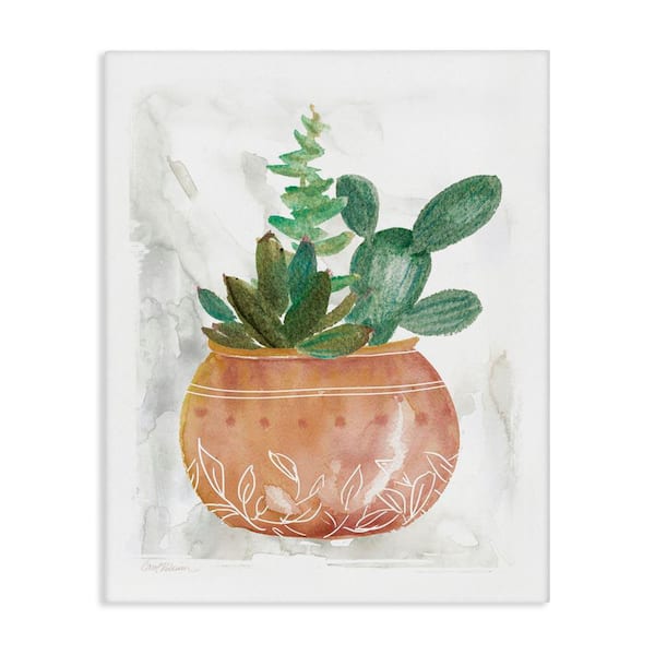 Stupell Industries Succulent Planter Vase by Carol Robinson Unframed Nature Graphic Art Print 48 in. x 36 in.