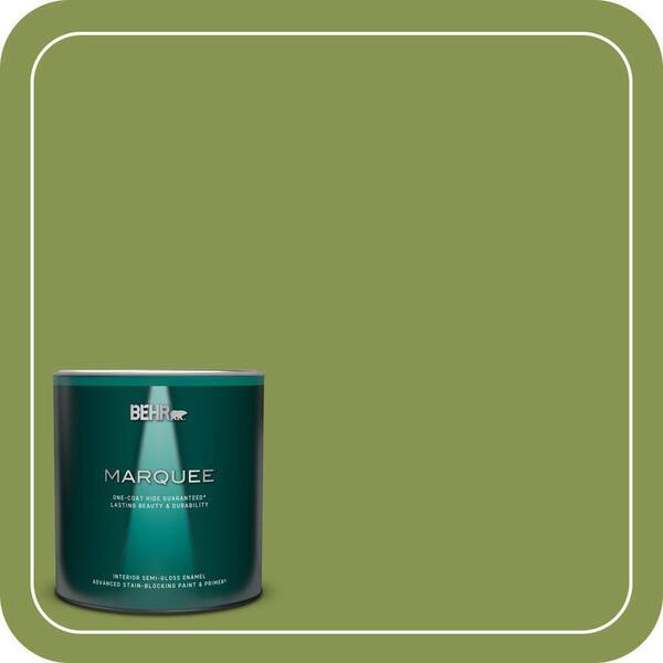 BEHR MARQUEE 1 qt. #M350-6 Frog Semi-Gloss Enamel Interior Paint & Primer
