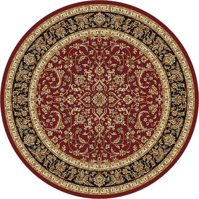 Noble Burgundy 8 ft. x 10 ft. Traditional Floral Oriental Area Rug-1318 ...