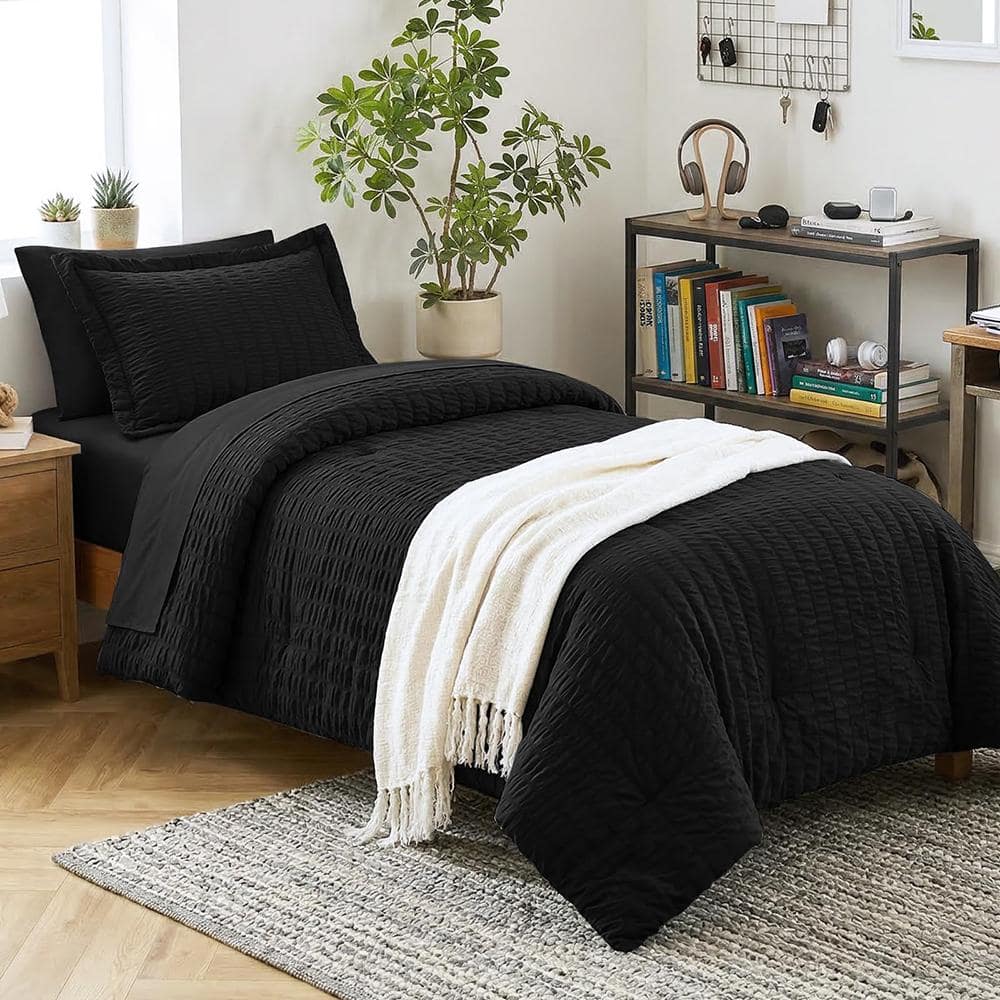 "Black Polyester Twin XL(68""x88"") Comforter Set with Sheets 5 Pieces" price history on PriceWatchPro