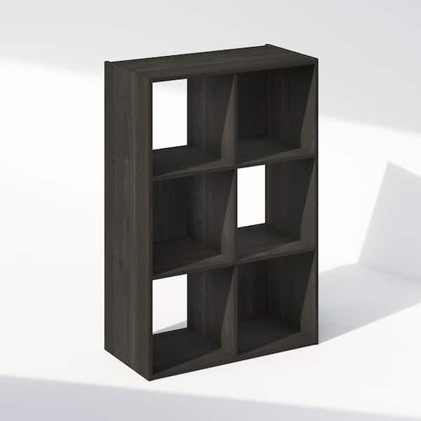 Furinno 35.4 in. Tall Espresso Wood 6-Shelf Cube Bookcase