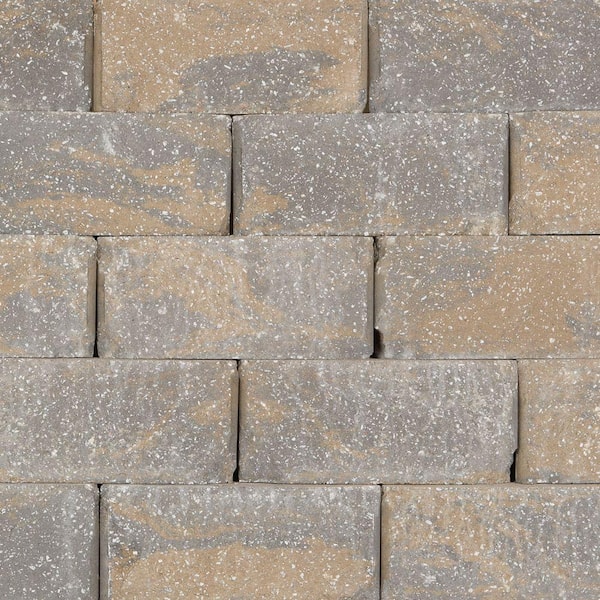 Pavestone Regal Stone Pro Rock Face 6 in. H x 12 in. L x 15.53 in. W Rock Blend Concrete Retaining Wall Block