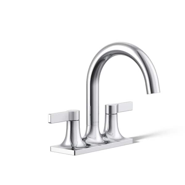 KOHLER Venza 4 in. Centerset Double Handle Bathroom Faucet in Polished Chrome
