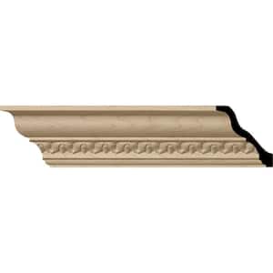 SAMPLE - 2-1/4 in. x 12 in. x 2-3/8 in. Wood Lanarkshire Carved Wood Crown Moulding, Cherry