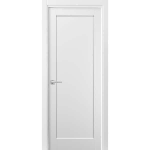 Sartodoors 4111 24 in. x 96 in. Single Panel No Bore Solid MDF Frosted ...