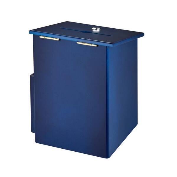 AdirOffice Squared Wood Locking Suggestion Box in Blue with