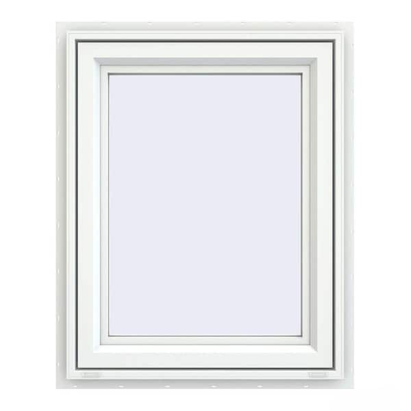 JELD-WEN 29.5 in. x 35.5 in. V-4500 Series White Vinyl Left-Handed Casement Window with Fiberglass Mesh Screen