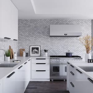 Gray and White 11.7 in. x 13 in. Subway Polished Marble Mosaic Tile (5.28 sq. ft./Case)